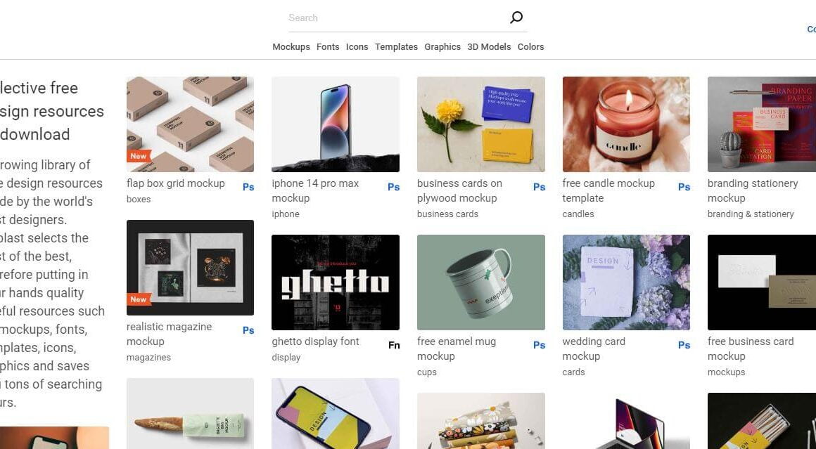 UnBlast (Free Mockups, Fonts, Icons & Templates)
