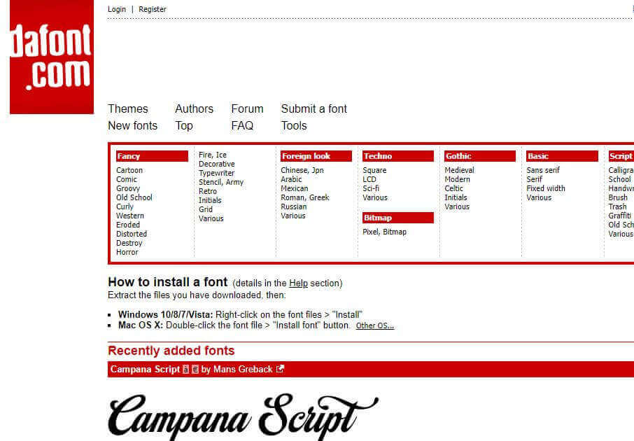 DaFont (Download Best Free Fonts)