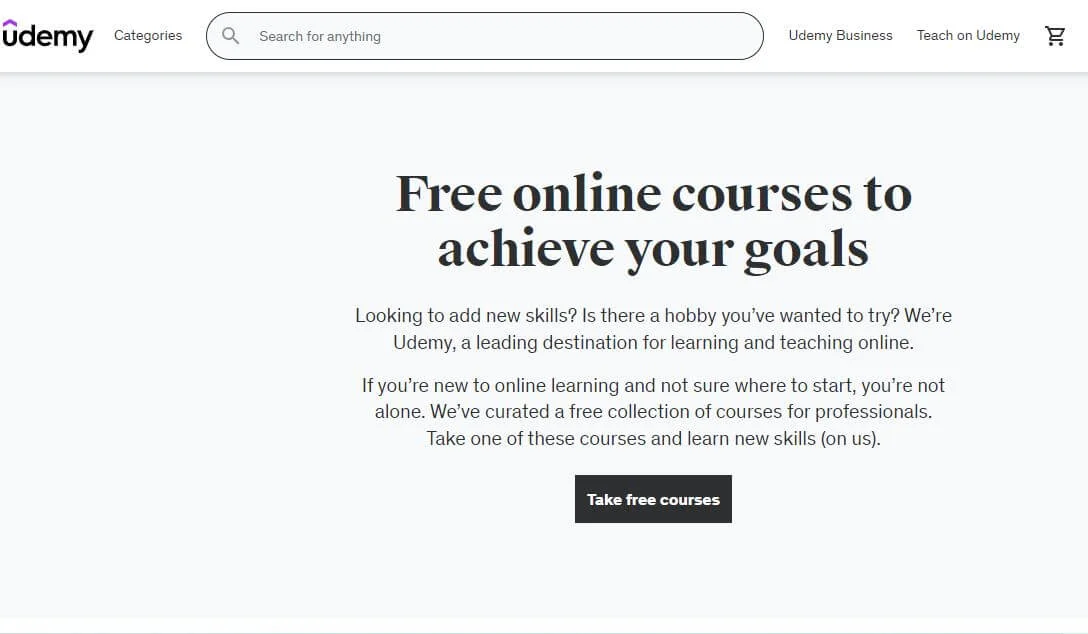 Udemy (Access Udemy Free Courses)