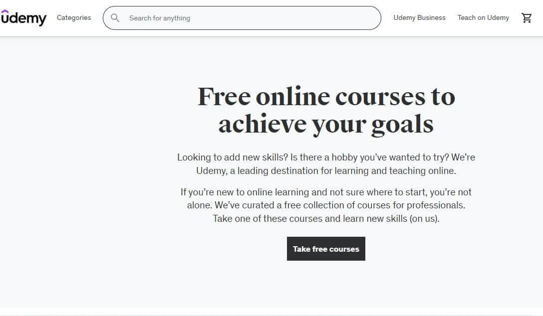 Udemy (Access Udemy Free Courses)